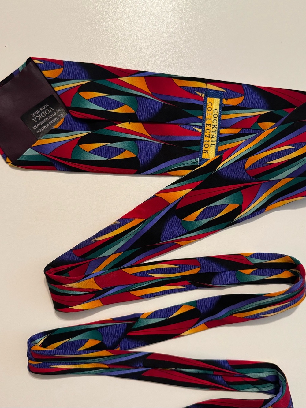 Cocktail Collection Multicolor Geometric Silk Tie